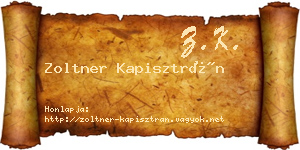 Zoltner Kapisztrán névjegykártya
